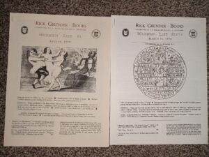 2 Rick Grunder Books Catalogs: August, 1999 / March 16, 1998