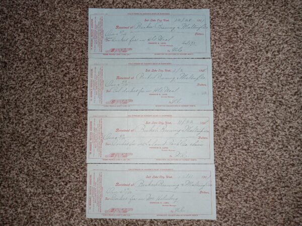 4 Becker Brewing & Malting Company Cancelled Checks (1907)