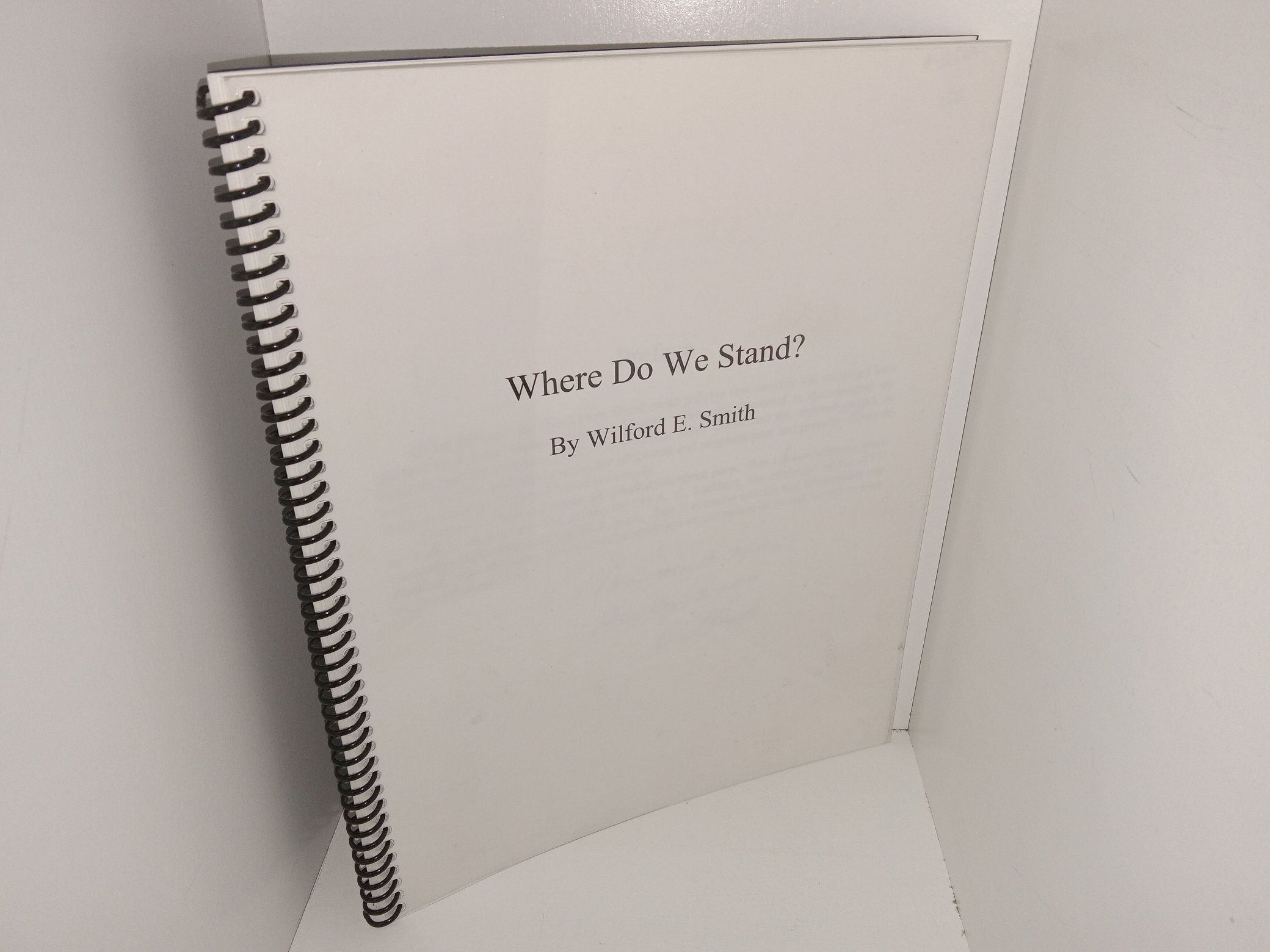 Where Do We Stand? (Unknown Publishing Date) ~ by Wilford E. Smith