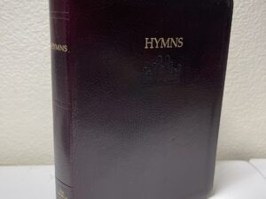 2008 Burgundy Italian Leather LDS Hymns Book – Church Employee Edition