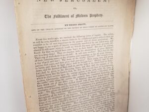 1849 — New Jerusalem; Or, The Fulfilment of Modern Prophecy — Orson Pratt — Pamphlet