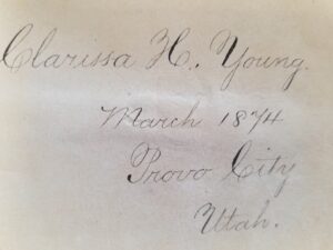 1873 Book Owned by Brigham Young’s Daughter, Clarissa Young Spencer — Signed Multiple Times by Clarrisa!