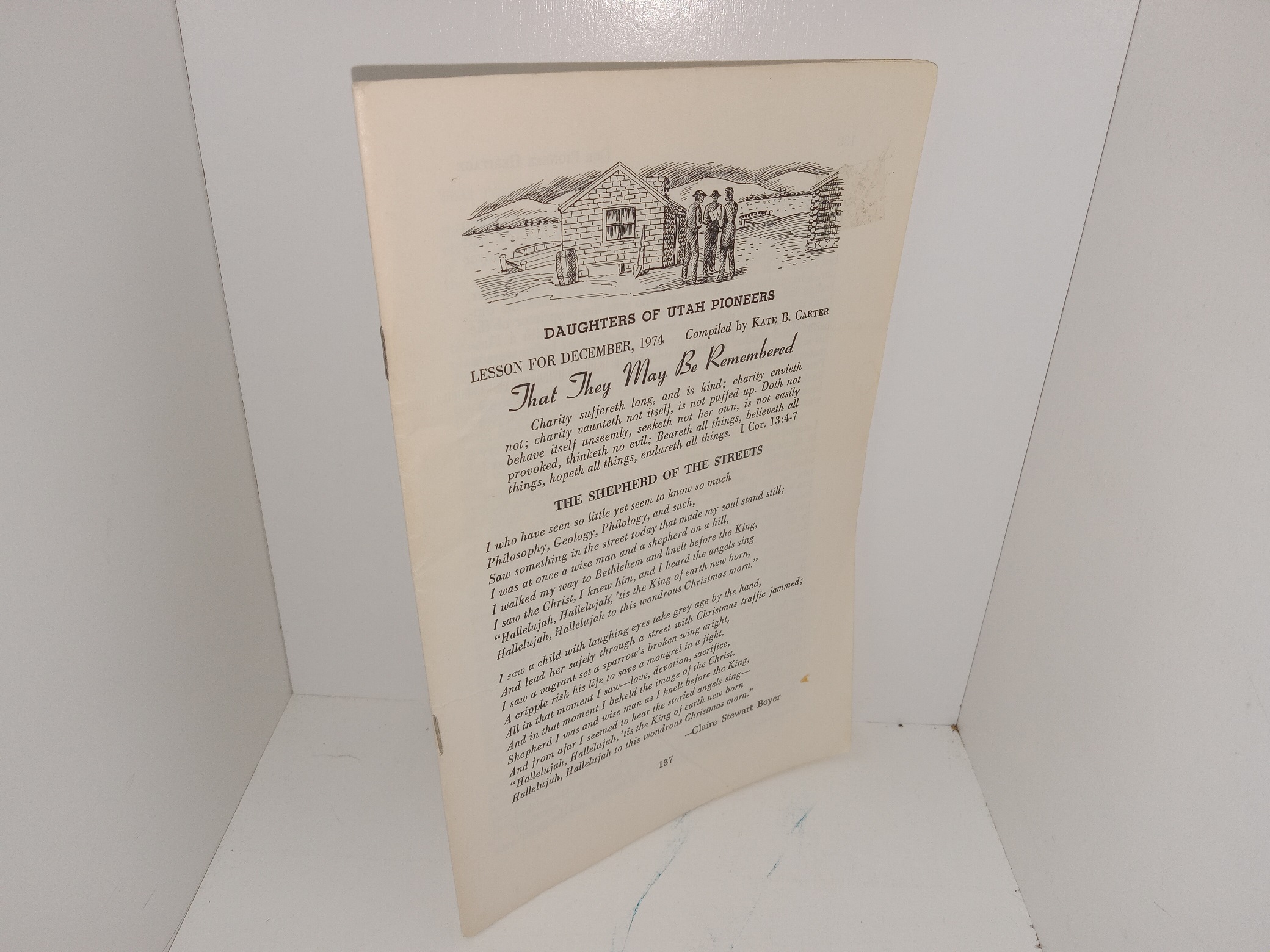 Daughters of Utah Pioneers Lesson for December, 1974 (1974)