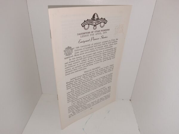 Daughters of Utah Pioneers Lesson for April, 1979: Emigrant Pioneer Stories (1979)