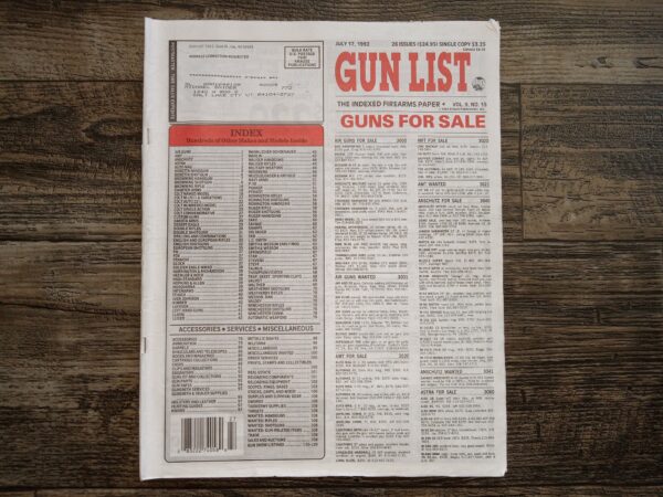Gun List: The Indexed Firearms Paper: Vol. 9, No. 15, July 17, 1992 (Newsprint) (1992)