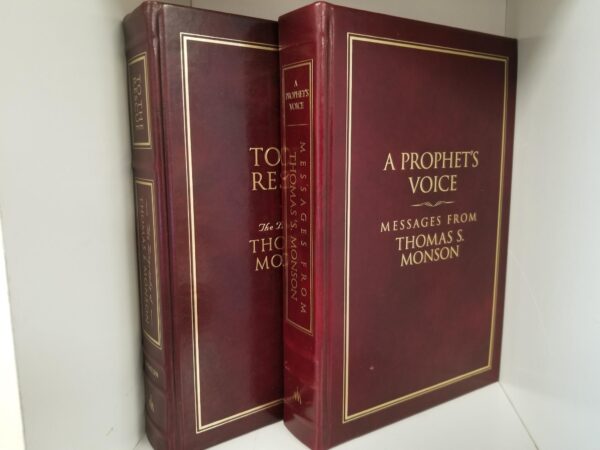 2 Leather LDS Books — A Prophet’s Voice: Messages From Thomas S. Monson — #270 of 600 Copies / To The Rescue: The Biography of Thomas S. Monson — #172 of 760 Copies/