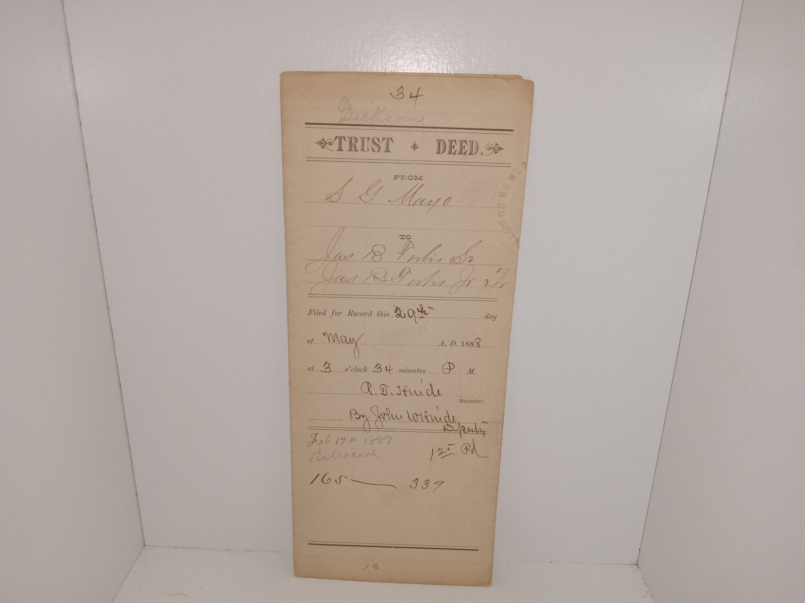 6 Old Deeds from Missouri, All Filled Out Dating from 1882 to 1921 (4 General Warranty Deeds, 1 Quit Claim Deed 1 Trust Deed)