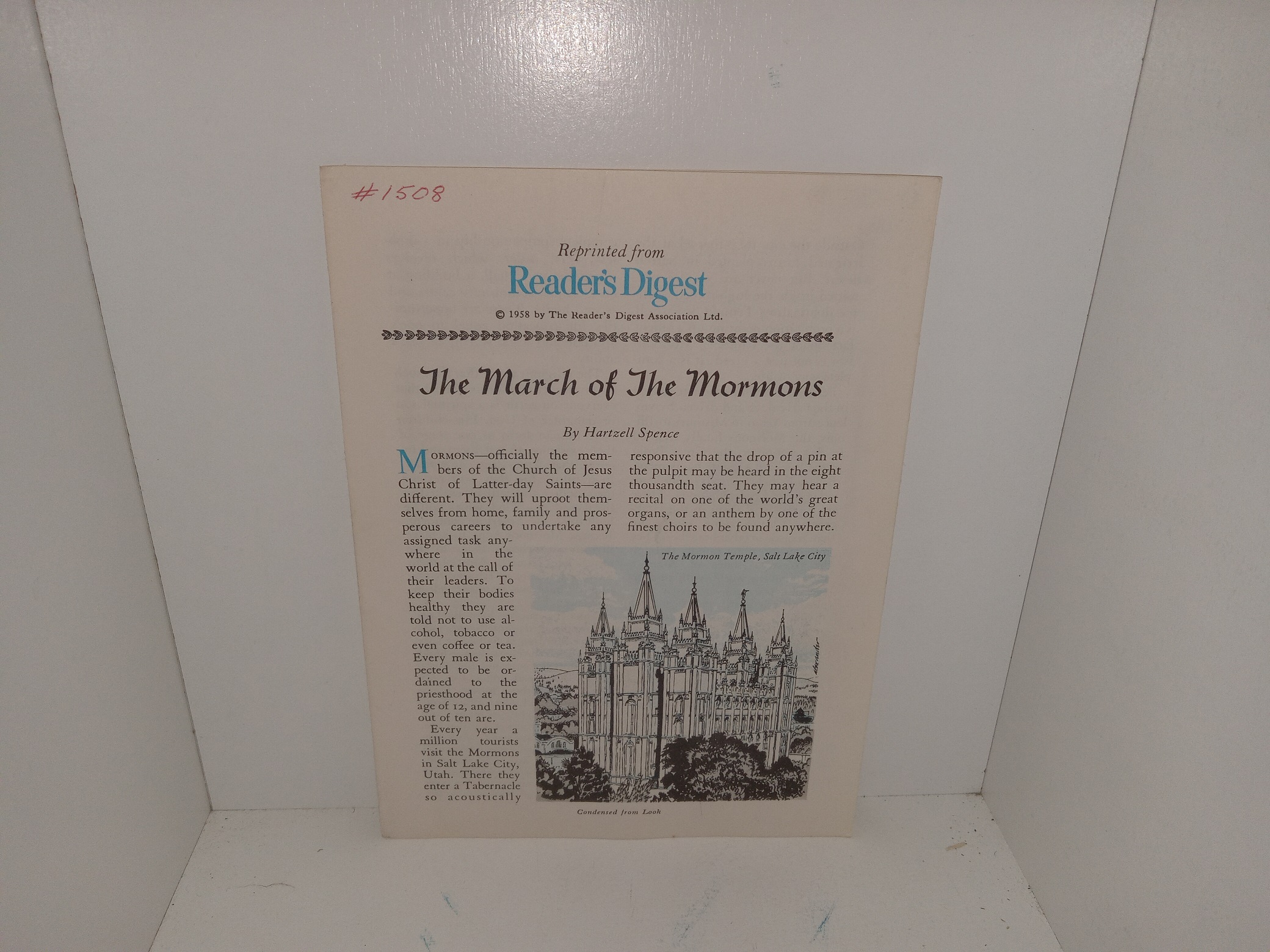 The March of the Mormons (Pamphlet) (Unknown Publishing Date) ~ by Hartzell Spence