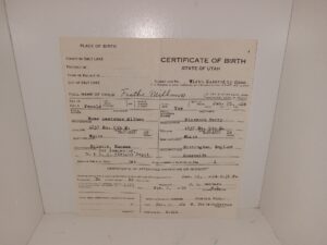 A Utah Birth Certificate for Faith Milham (1924)
