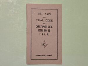 By-Laws and Trial Code of Chrisopher Diehl, Lodge # 19 F.&A.M. (1938)