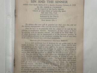 Sin and the Sinner (pamphlet) by James E. Talmage (1930)