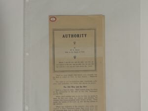 Authority (pamplet) by WA Draves