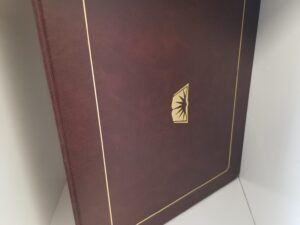 Large Diploma Cover — Burgundy Vinyl Covers — Sticker says: “Large Diploma Covers”