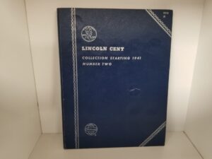 Whitman Blue Book, Lincoln Cent Collection Starting 1941, Number Two………with 68 pennies in it; some on the far right are not wheat cents.
