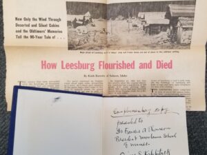 1934 — History of Leesburg Pioneers — Inscribed & Signed by Author, Orion E. Kirkpatrick / With Old Newspaper Article