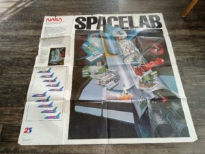 Large NASA 25th Anniversary (1958-1983) Space Lab Poster (1983) ~ Illustration by Davis Meltzer