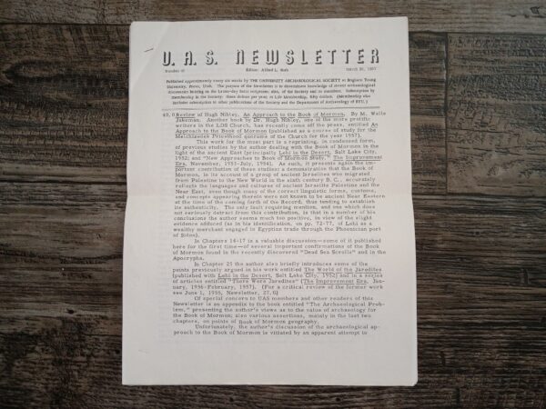 V.A.S. Newsletter: No. 40, March 30, 1957 (1957) ~ Edited by Alfred L. Bush