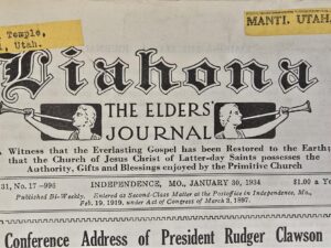 Liahona: The Elders’ Journal, Feb 19, 1919 — Sent to the Manti Temple