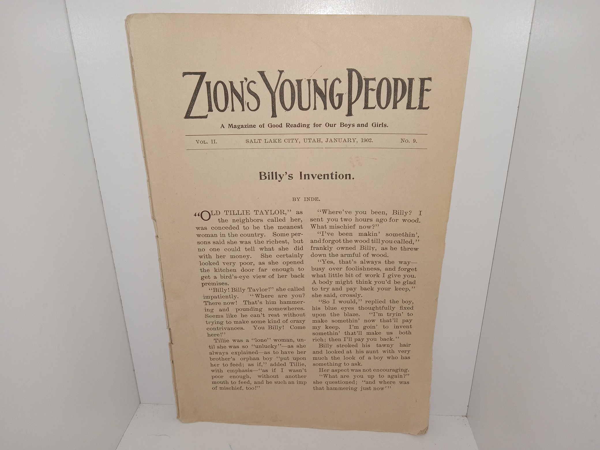 Zion’s Young People: vol. 2, No. 9, Salt Lake City, Utah, January, 1902 (1902)