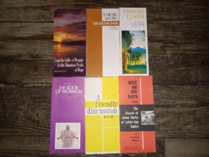 6 LDS Pamphlets: From the Valley of Despair to the Mountain Peaks of Hope / These are the Mormons / Visitors Center on Historic Temple Square, Salt Lake City, Utah / Read the Book of Mormon, It Can Change your Life / A Friendly Discussion / What We Can Learn from the Church of Jesus Christ of Latter-day Saints