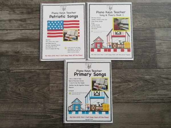 3 Piano Key Teacher Books: Piano Keys Teacher: Patriotic Songs / Piano Keys Teacher: Song & Theory Book 1 / Piano Keys Teacher: Primary Songs (See Details)