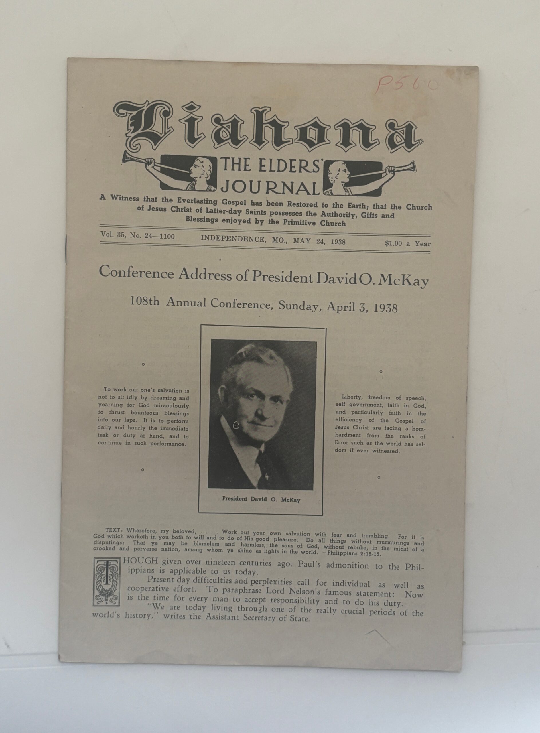 1938-Liahona: The Elders’ Journal- Vol 35, No. 24 -1100 May 24,1938