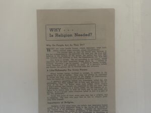 Why… Is Religion Needed? Centennial Series No. 2 – John A. Widtsoe