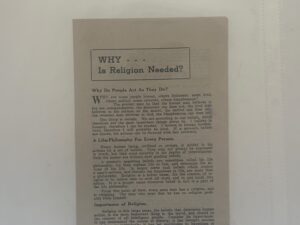 Why… Is Religion Needed? Centennial Series No. 2 – John A. Widtsoe
