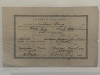 Baptismal Certificate of William Perry - 1907