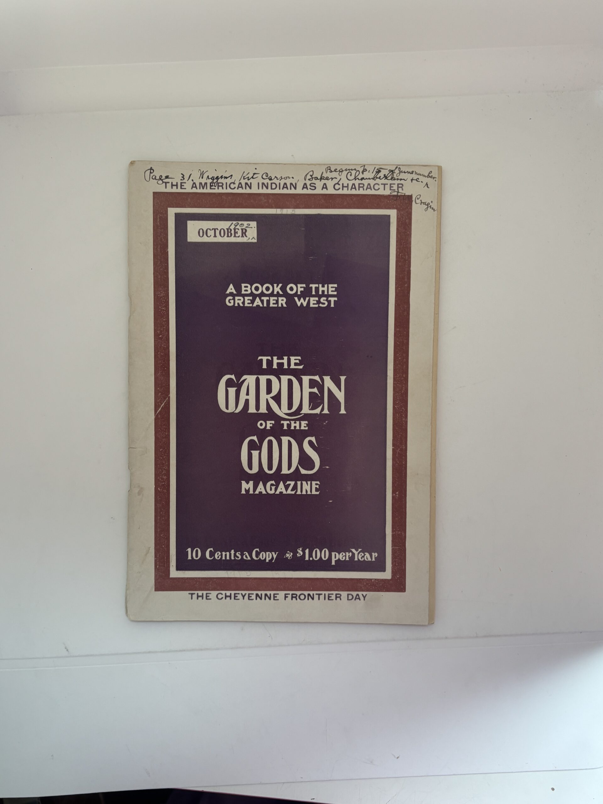 The Garden of the Gods Magazine October, 1902