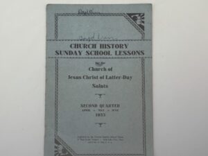 Church History Sunday School Lessons – 2nd quarter 1933