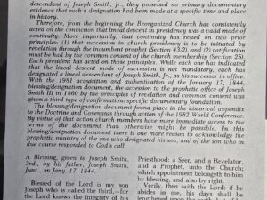 RLDS Appendix G — The Joseph Smith Prayer of Blessing and Designation