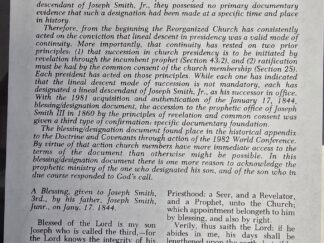 RLDS Appendix G -- The Joseph Smith Prayer of Blessing and Designation