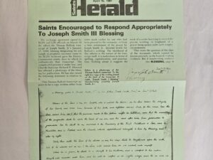 2-Page Extra to the RLDS Saints Herald — April 15, 1981 — “Saints Encouraged to Respond Appropriately To Joseph Smith III Blessing”