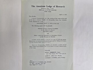April 20, 1964 --- American Lodge of Research -- Special Communication, the 158th Meeting of the Lodge, Syracuse Utah Masonic Temple Program
