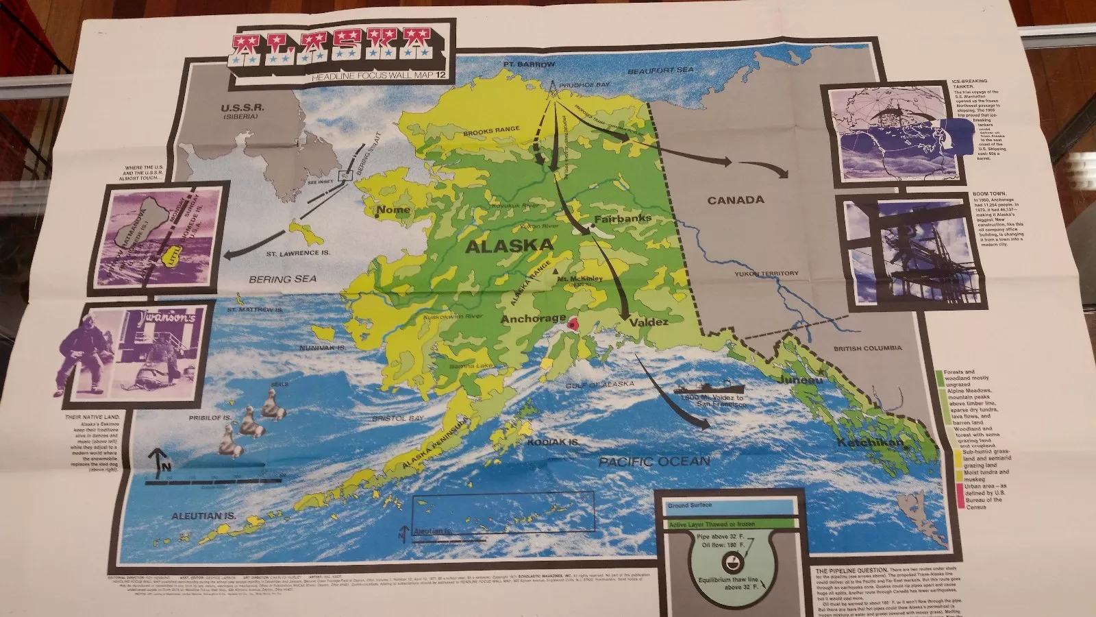 Headline Focus Wall Map 12: Alaska Volume 7, Number 12, April 12, 1971