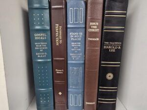 LDS Leatherbound Collection — 5 Leatherbound Book Bundle: Gospel Ideals, Pathways to Perfection, Stand Ye in Holy Places, Jesus the Christ, Teachings of Harold B. Lee
