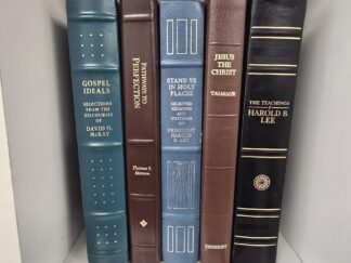 LDS Leatherbound Collection --- 5 Leatherbound Book Bundle: Gospel Ideals, Pathways to Perfection, Stand Ye in Holy Places, Jesus the Christ, Teachings of Harold B. Lee