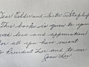 1974 — Stand Ye In Holy Places — by Harold B. Lee — Inscribed and Signed by President Lee’s Wife Joan