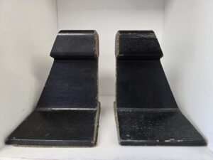 Pair of Black Book Ends — Look Like Pieces of Railroad Tracks — Almost 14 Pounds