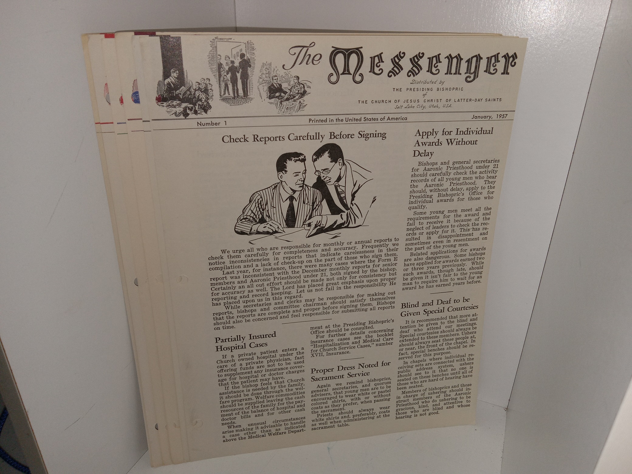 6 Issues of The Messenger from 1957 (See Details)