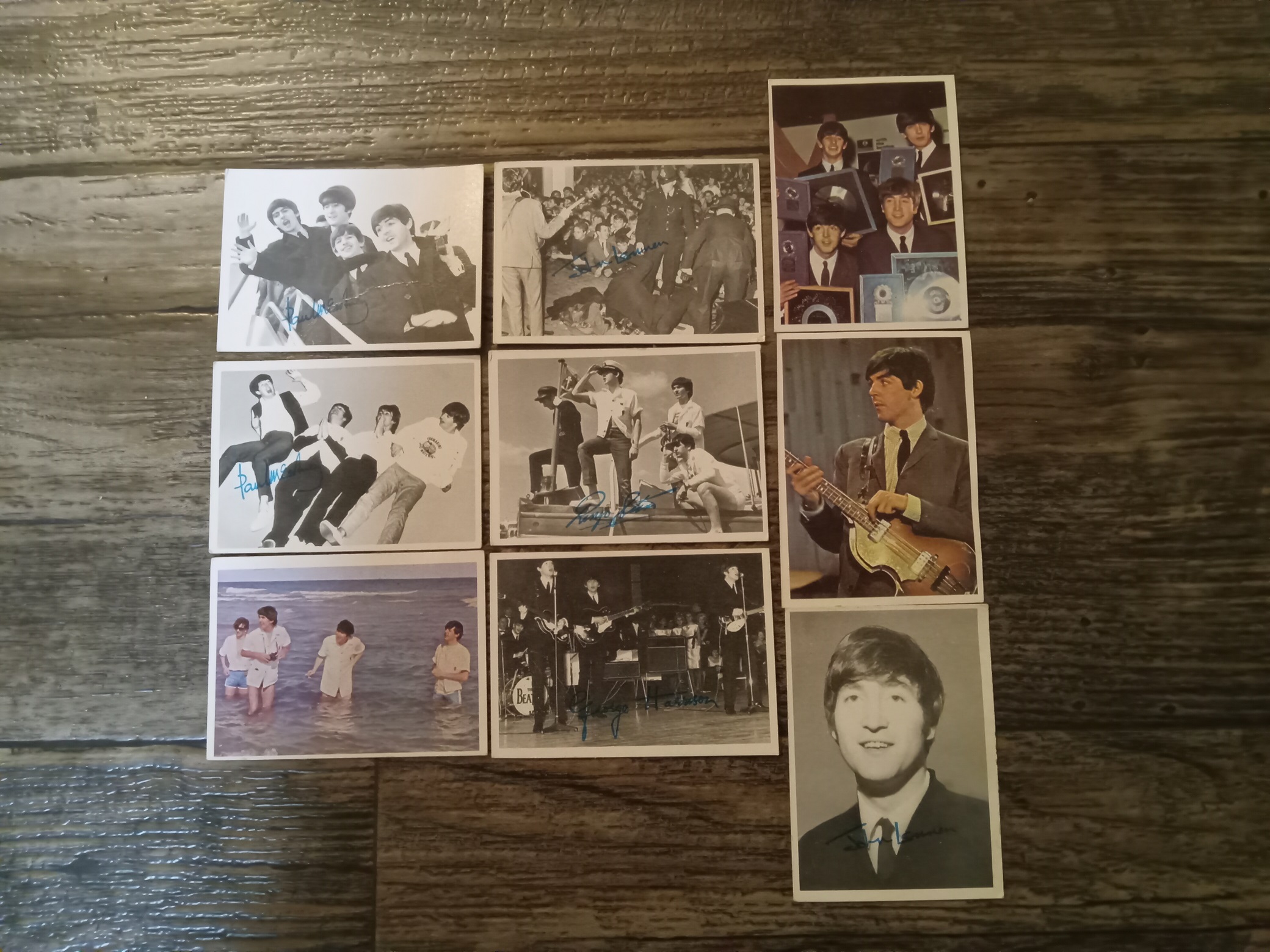 9 Assorted Beatles Cards