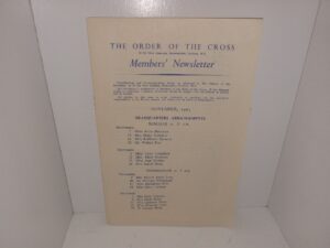 The Order of the Cross Members’ Newsletter: November, 1965 (1965)