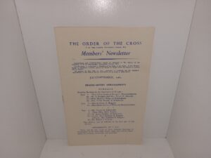 The Order of the Cross: Members’ Newsletter: July/September, 1963 (1963)