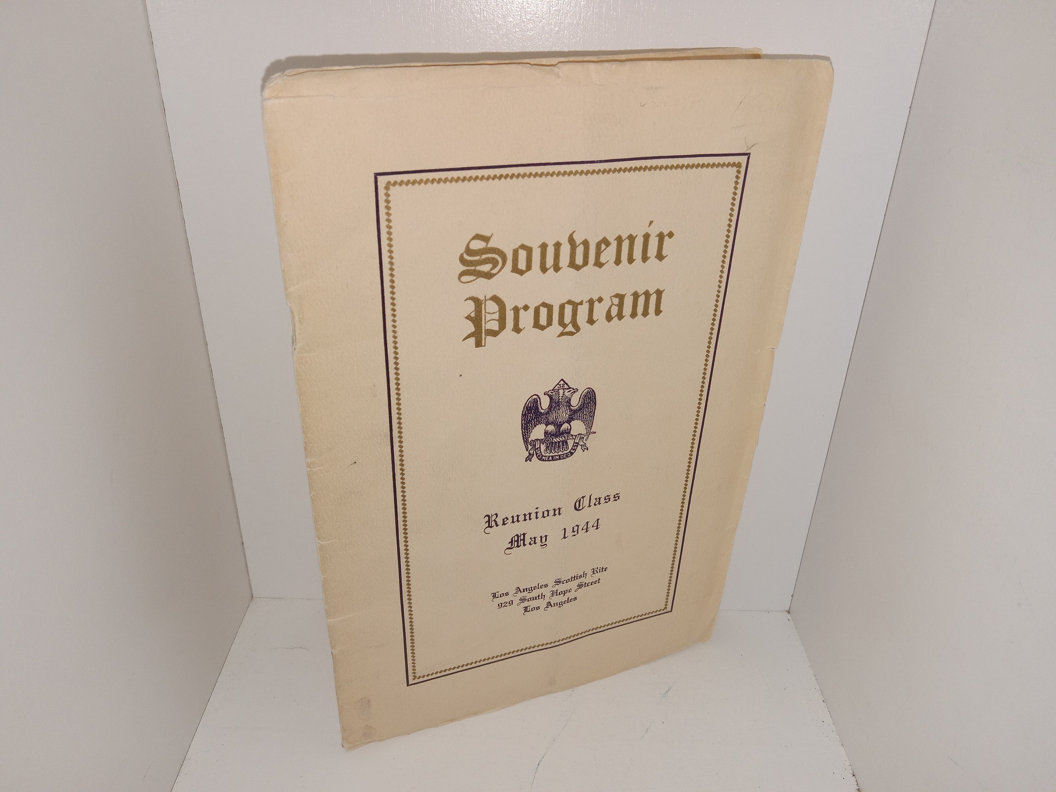 Souvenir Program: Reunion Class, May 1944: Los Angeles Scottish Rite, 929 Smith Hope Street, Los Angeles (1944)