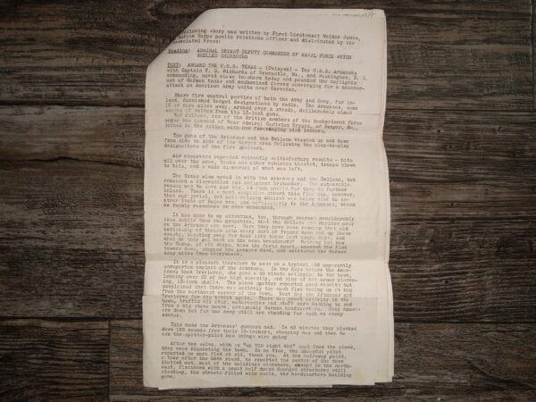 WWII Radio Transcript (Unknown Publishing Date) ~ Unknown Author