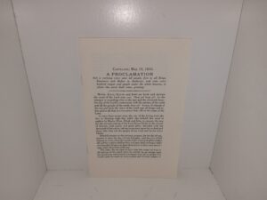Cleveland, May 13, 1855, A Proclamation: And a Warning Voice Unto All People, First to all kings, Governors and Rulers in Authority, and Unto Every Kindred Tongue and People Under the Whole Heavens, to Whom this Word Shall Come… (Limited to 200 Copies) (2007)