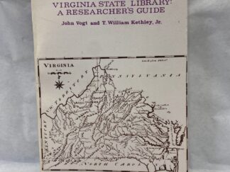 Marriage Records in the Virginia State Library: A Researcher's Guide - John Vogt and T. William Kethley Jr. - Paperback - 1984