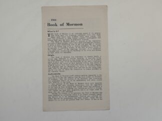 The Book of Mormon Informational Pamphlet