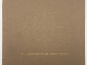 1970 Lincoln Continental Mark IV marketing booklet